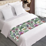 Tropical Cattleya Pattern Print Bed Runner