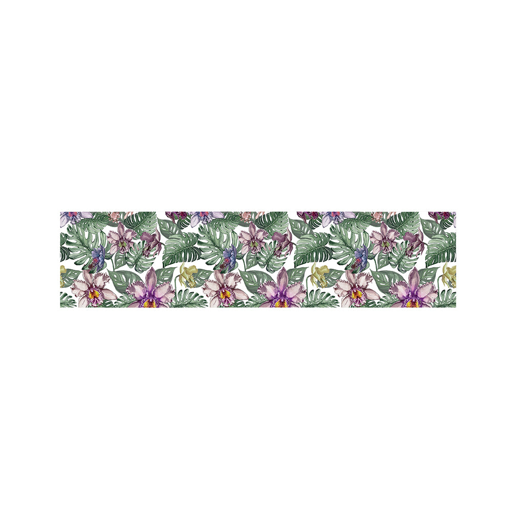 Tropical Cattleya Pattern Print Bed Runner