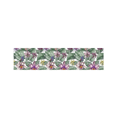 Tropical Cattleya Pattern Print Bed Runner