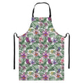 Tropical Cattleya Pattern Print Bib Apron With Pocket