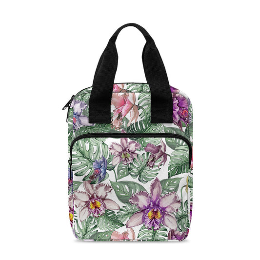 Tropical Cattleya Pattern Print Bible Tote Bag