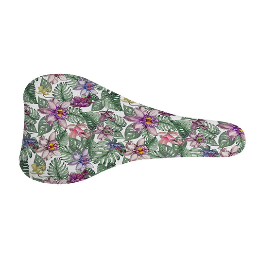 Tropical Cattleya Pattern Print Bicycle Seat Cover