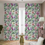 Tropical Cattleya Pattern Print Blackout Pencil Pleat Curtains