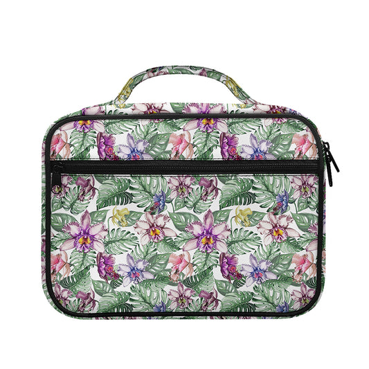 Tropical Cattleya Pattern Print Briefcase Bible Bag