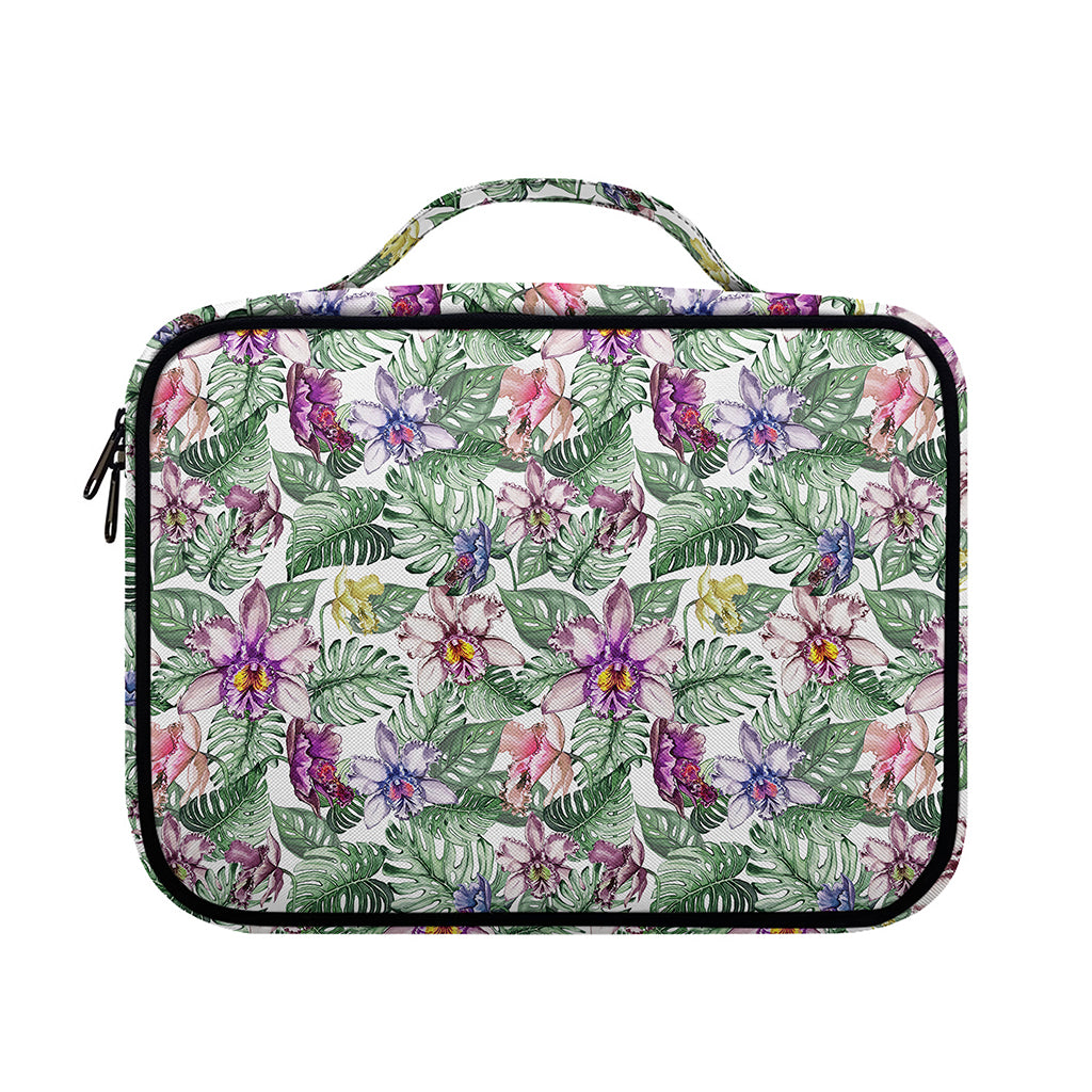 Tropical Cattleya Pattern Print Briefcase Bible Bag