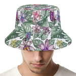 Tropical Cattleya Pattern Print Bucket Hat