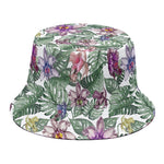 Tropical Cattleya Pattern Print Bucket Hat