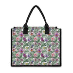 Tropical Cattleya Pattern Print Canvas Tote Bag