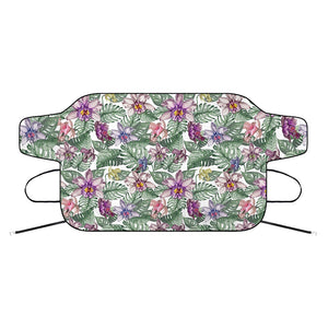 Tropical Cattleya Pattern Print Car Windshield Snow Cover