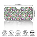 Tropical Cattleya Pattern Print Car Windshield Sun Shade