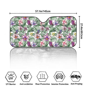 Tropical Cattleya Pattern Print Car Windshield Sun Shade