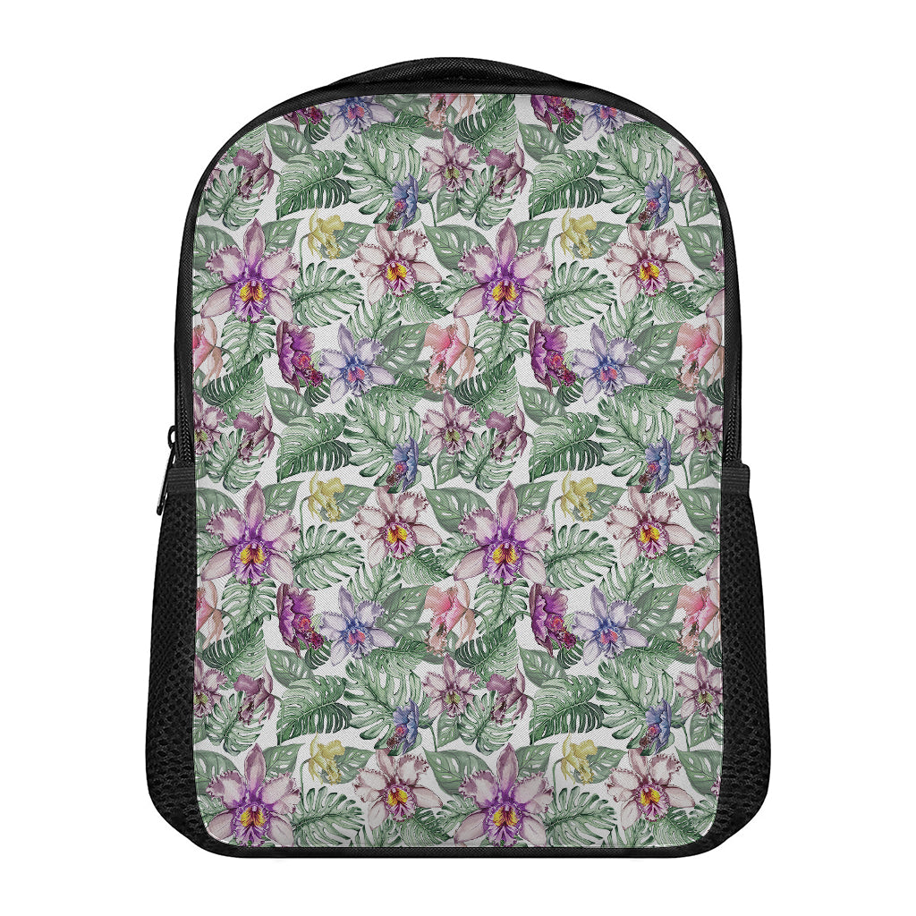Tropical Cattleya Pattern Print Casual Backpack