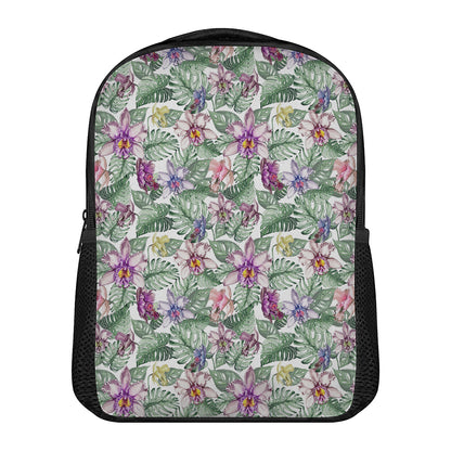 Tropical Cattleya Pattern Print Casual Backpack