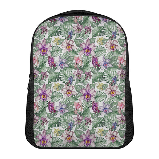 Tropical Cattleya Pattern Print Casual Backpack