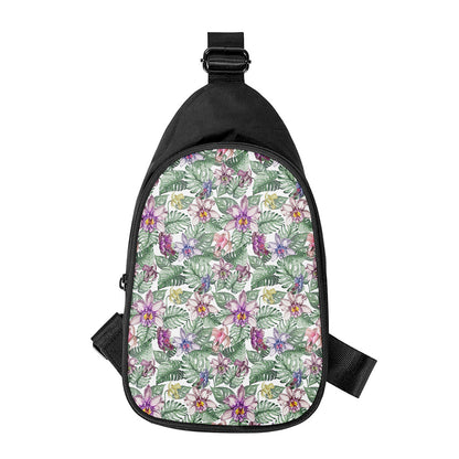 Tropical Cattleya Pattern Print Chest Bag