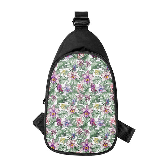 Tropical Cattleya Pattern Print Chest Bag