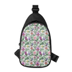Tropical Cattleya Pattern Print Chest Bag