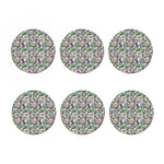 Tropical Cattleya Pattern Print Coaster Set