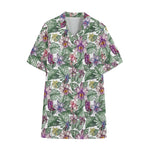 Tropical Cattleya Pattern Print Cotton Hawaiian Shirt