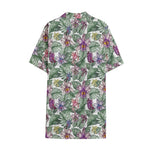 Tropical Cattleya Pattern Print Cotton Hawaiian Shirt