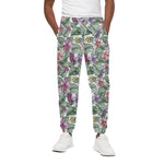 Tropical Cattleya Pattern Print Cotton Pants