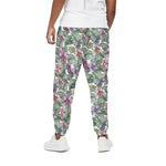 Tropical Cattleya Pattern Print Cotton Pants