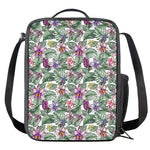Tropical Cattleya Pattern Print Crossbody Lunch Bag