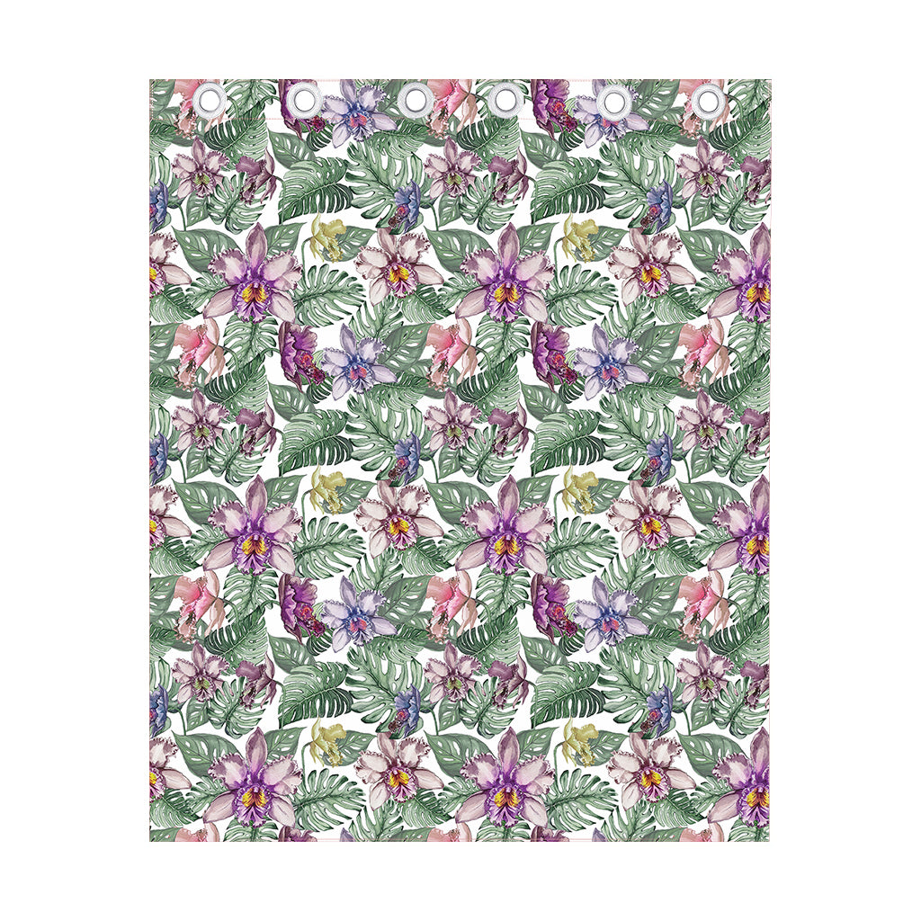 Tropical Cattleya Pattern Print Curtain