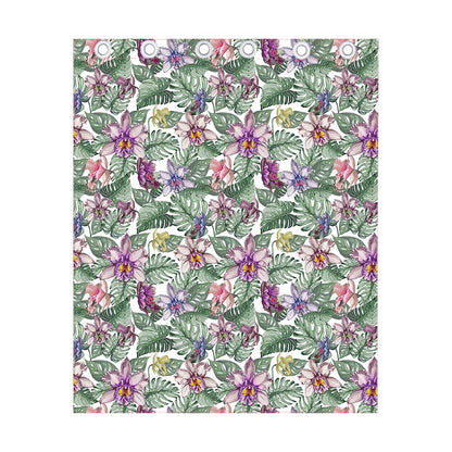 Tropical Cattleya Pattern Print Curtain