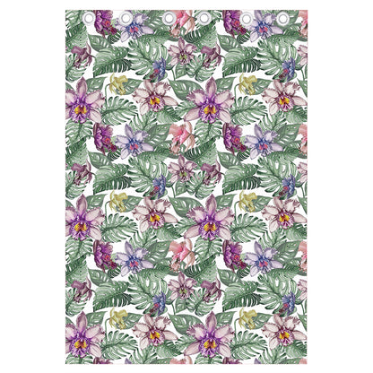 Tropical Cattleya Pattern Print Curtain