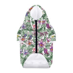 Tropical Cattleya Pattern Print Dog Zip Up Hoodie