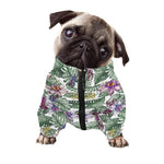 Tropical Cattleya Pattern Print Dog Zip Up Jacket
