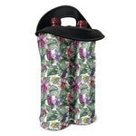 Tropical Cattleya Pattern Print Double Neoprene Wine Tote
