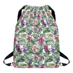 Tropical Cattleya Pattern Print Drawstring Backpack