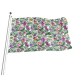Tropical Cattleya Pattern Print Flag