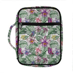 Tropical Cattleya Pattern Print Front Pocket Bible Bag
