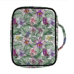 Tropical Cattleya Pattern Print Front Pocket Bible Bag