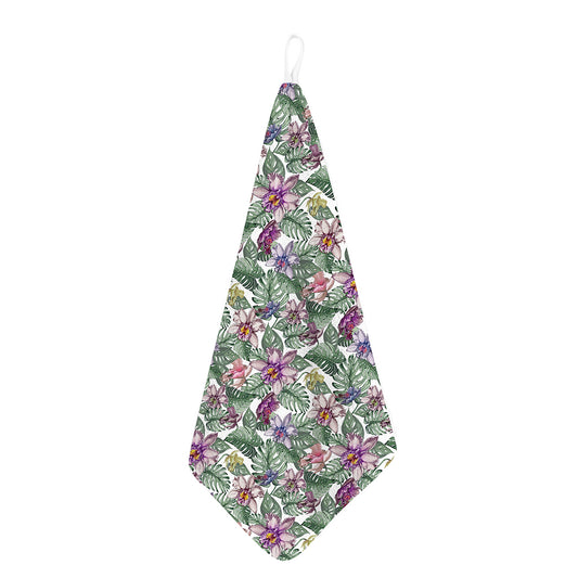 Tropical Cattleya Pattern Print Hand Towel