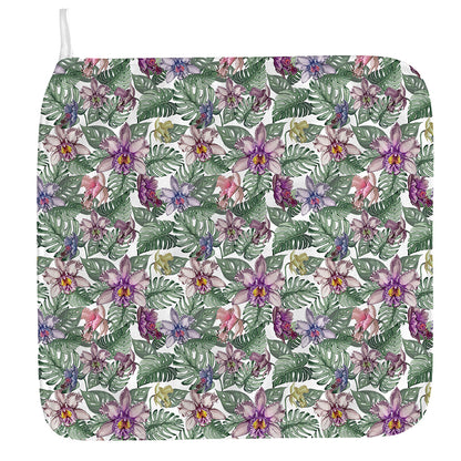 Tropical Cattleya Pattern Print Hand Towel