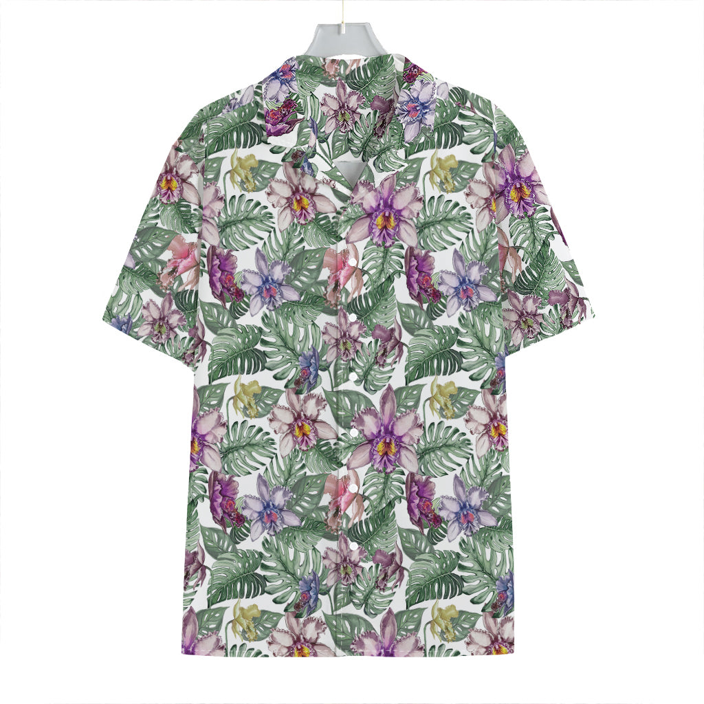 Tropical Cattleya Pattern Print Hawaiian Shirt