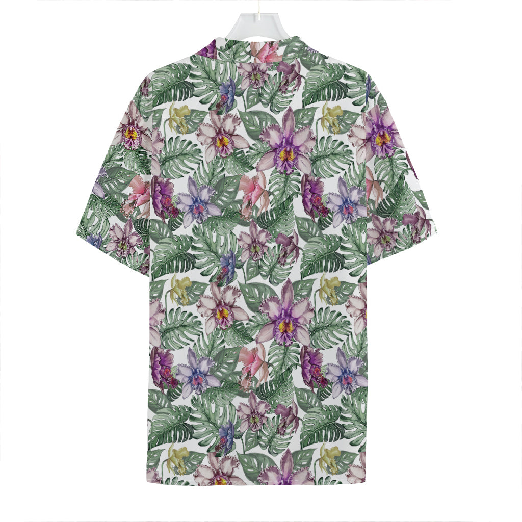 Tropical Cattleya Pattern Print Hawaiian Shirt