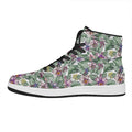 Tropical Cattleya Pattern Print High Top Leather Sneakers