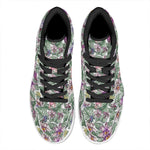 Tropical Cattleya Pattern Print High Top Leather Sneakers