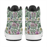 Tropical Cattleya Pattern Print High Top Leather Sneakers