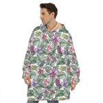 Tropical Cattleya Pattern Print Hoodie Blanket