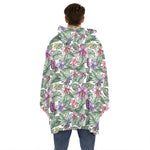 Tropical Cattleya Pattern Print Hoodie Blanket