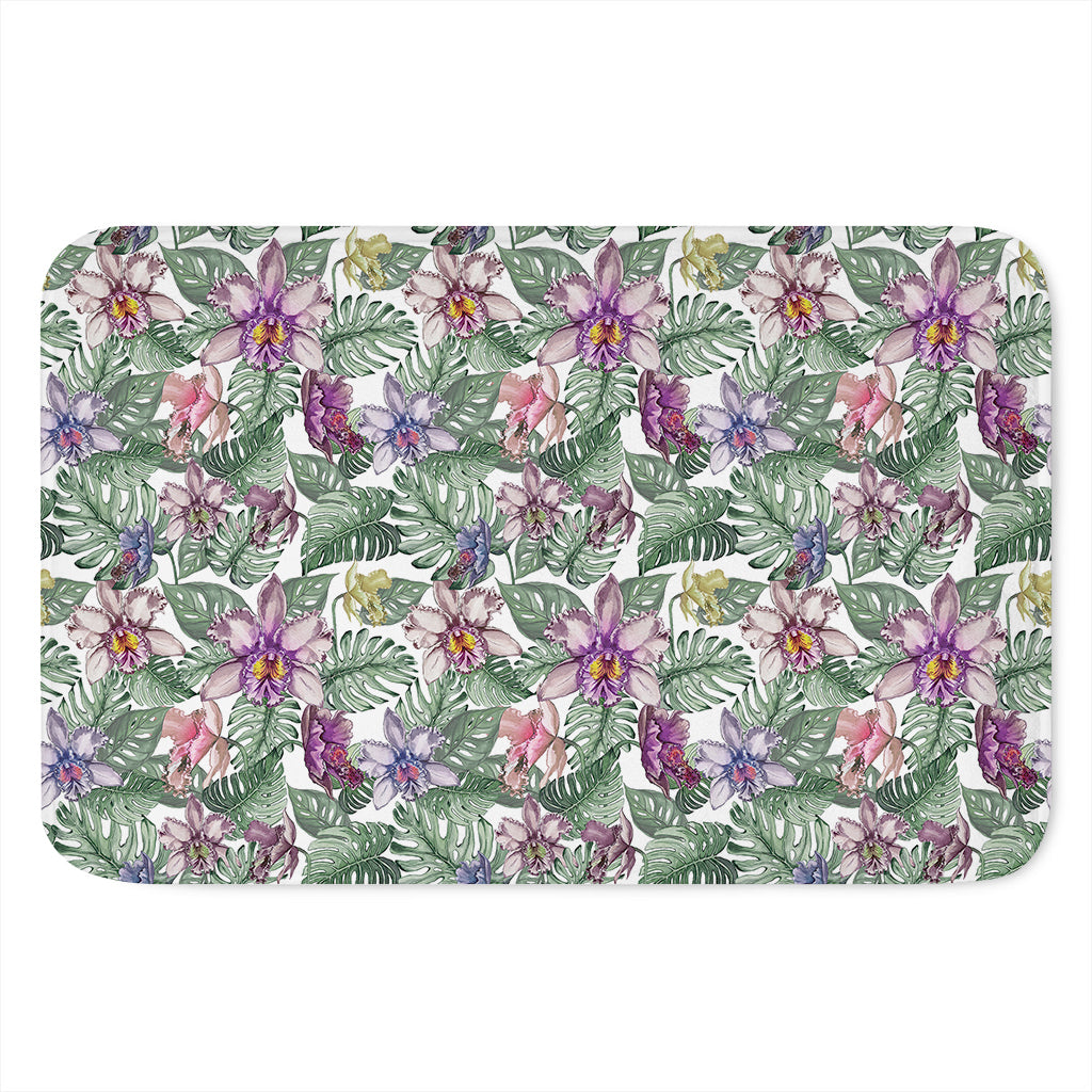 Tropical Cattleya Pattern Print Indoor Door Mat