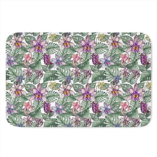 Tropical Cattleya Pattern Print Indoor Door Mat