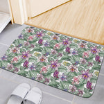 Tropical Cattleya Pattern Print Indoor Door Mat