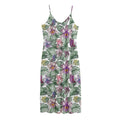 Tropical Cattleya Pattern Print Jersey Midi Cami Dress